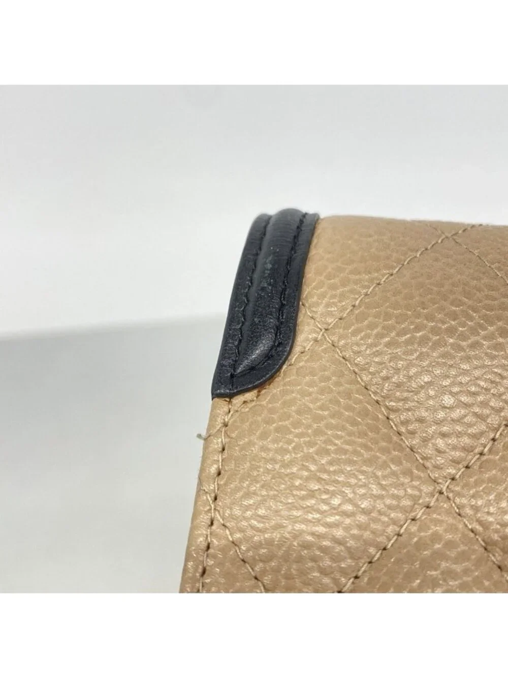 Chanel Wallet CC Filigree Caviar Leather Beige Gold